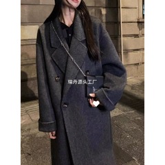 羊绒大衣2025新款中长款韩版慵懒风气质羊毛宽松版型百搭外套