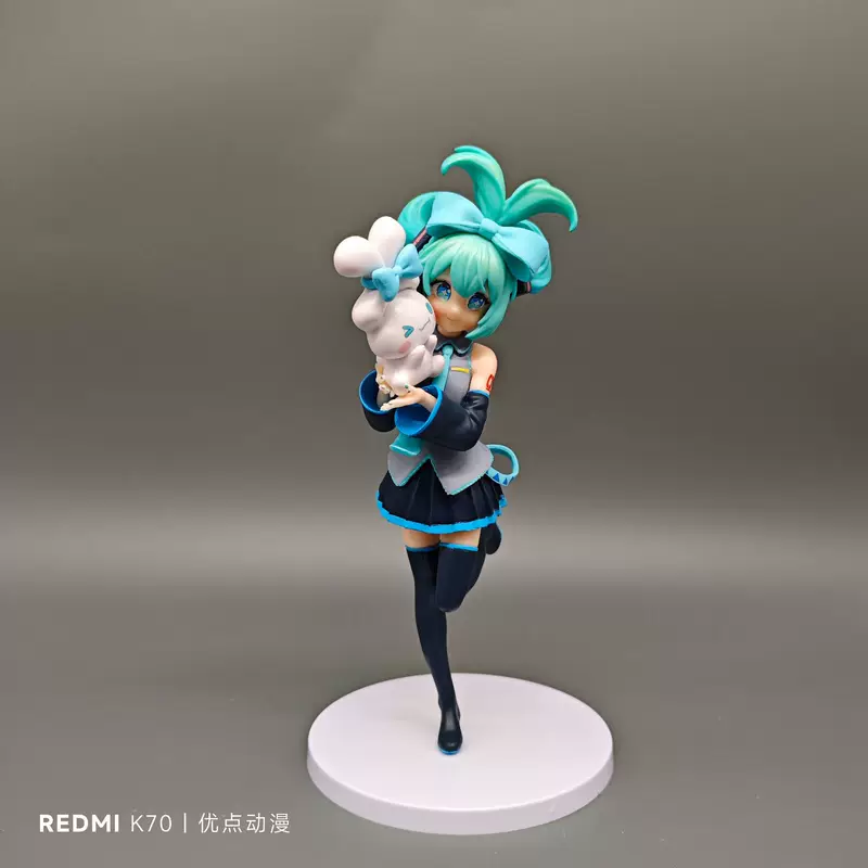 Фигурка ручной работы Hatsune Miku в позе сидящей с большими ушами, модель по двумерной анимации, декоративная