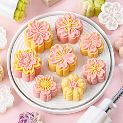 2024新型桜緑豆餅金型月餅金型手押圧式菓子菓子立体家庭用焙煎