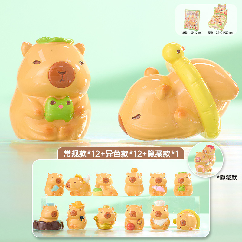 小红书同款豚门许愿农场卡通盲盒创意潮玩卡皮巴拉儿童玩具装饰品|undefined
