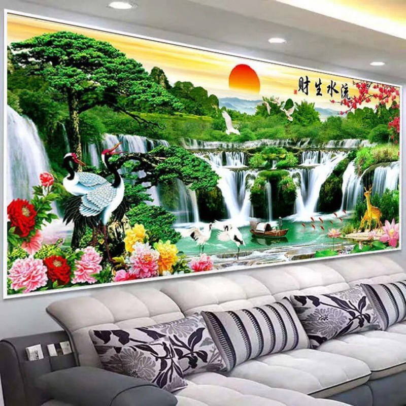 Cross stitch Making money flowing 2021 new pattern a living room Scenery Significant Full embroidery Thread embroidery Welcome Song Manufactor Direct selling Cross border