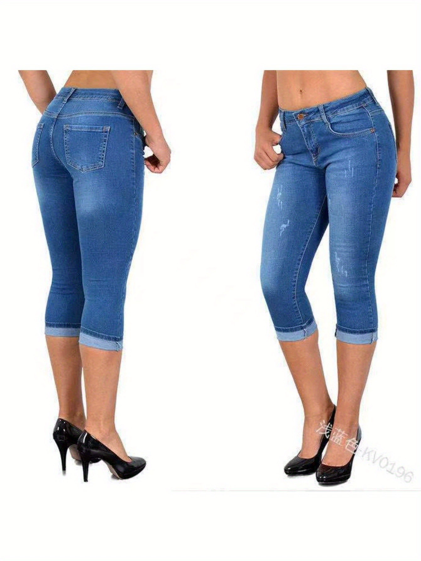 Elastic jeans, short summer belt, tight, elastic waist, style