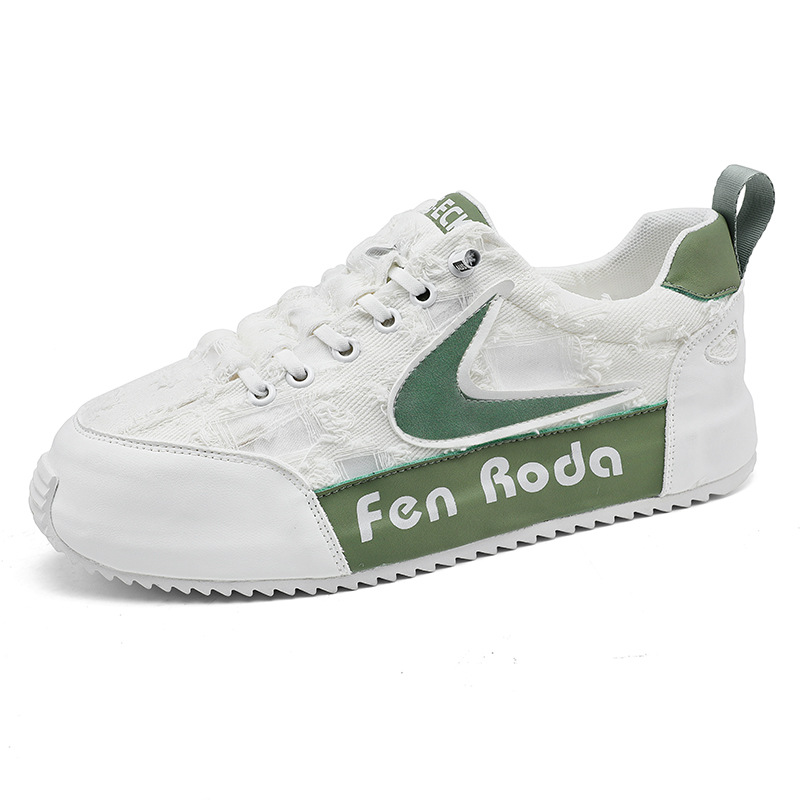 Verão nova lona respirável Slip-on Net Red Hot Style Men's Shoes moda bolsa fundo sapatos masculinos populares sapatos brancos_voghion.com