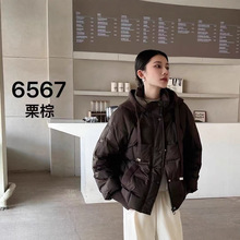 2025秋冬欧韩新款羽绒服女短款百搭白鸭绒针织帽可拆卸加厚外套潮