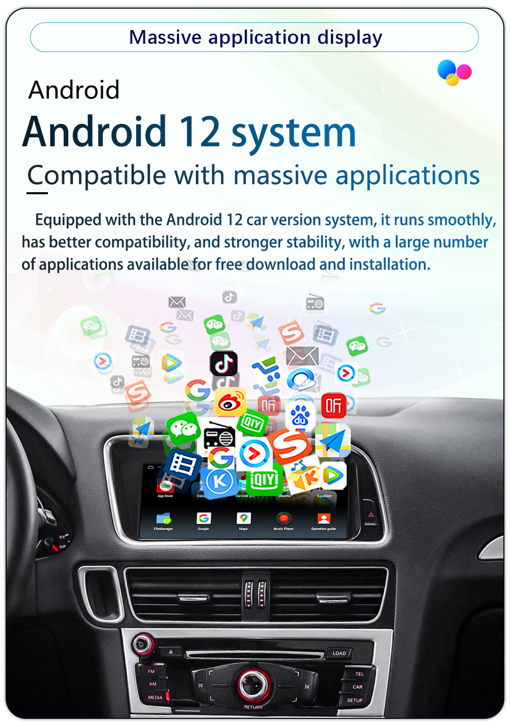 Suitable for 09-17 Models 8.8inch Audi Q5 Android Large Screen Carplay Navigation 360 Panoramic All-In-One Machine