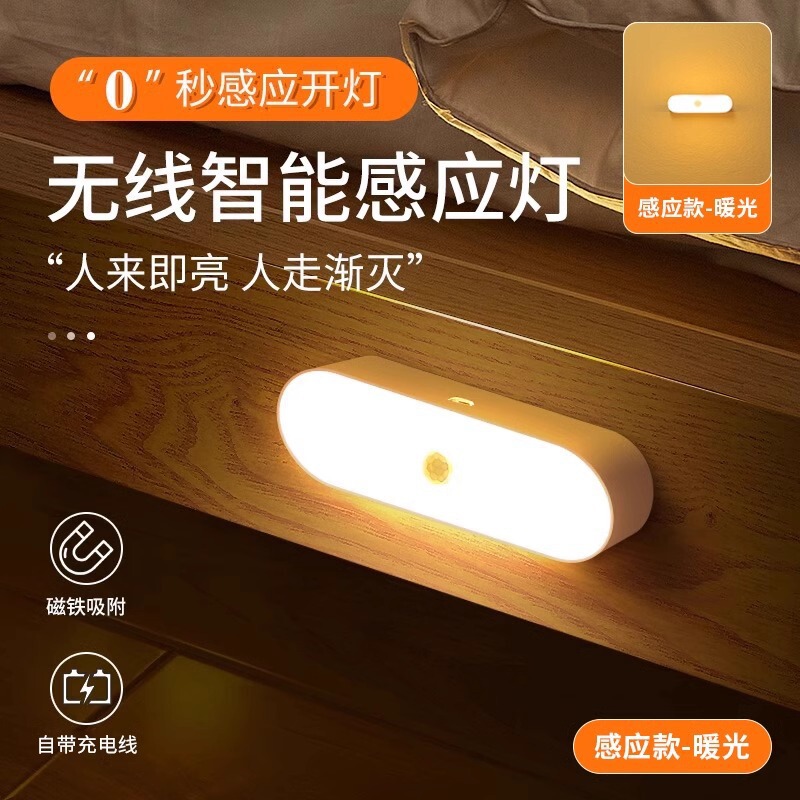 人体感应小夜灯智能充电式声控灯家用无线M|undefined
