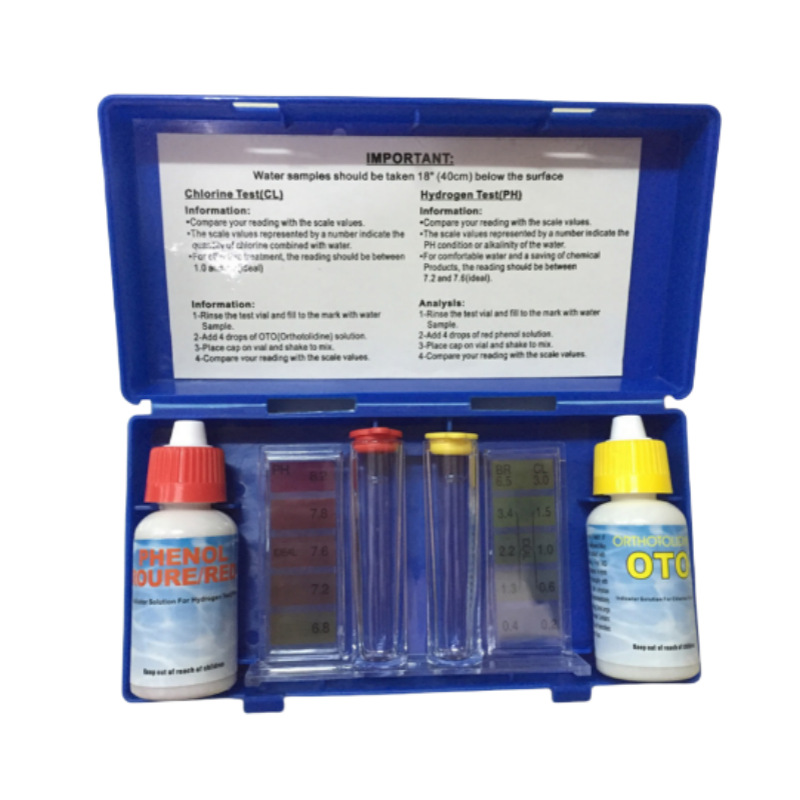 工厂价游泳池测水试剂套装测试剂精准测试 PH值余氯测试盒 验水盒