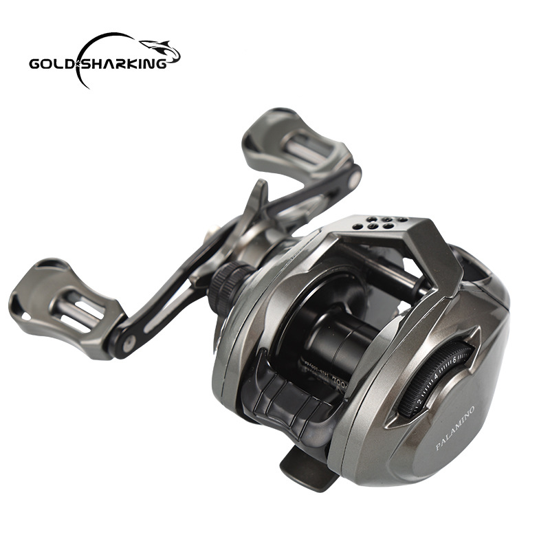 Golden Shark King rueda de gota de agua línea anti-Explosión de lanzamiento ultra-lejano universal freno magnético fuerte todo el metal Luya carrete de pesca