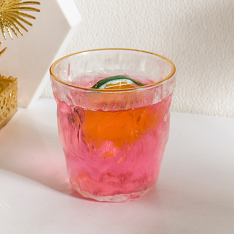日式簡約冰川杯大容量家用玻璃杯水杯紅酒杯果汁杯磨砂禮品杯子