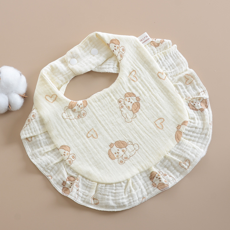 insfeng baby toallas de saliva, algodón puro, gaza de seis capas, delantal en forma de U, toallas anti-vomitación para bebés