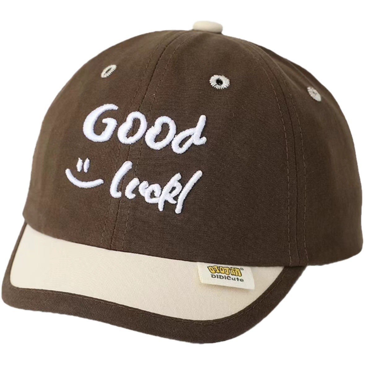 Sombrero de letras bebé buena suerte primavera y otoño corto bordes suaves para niños gorra gorra