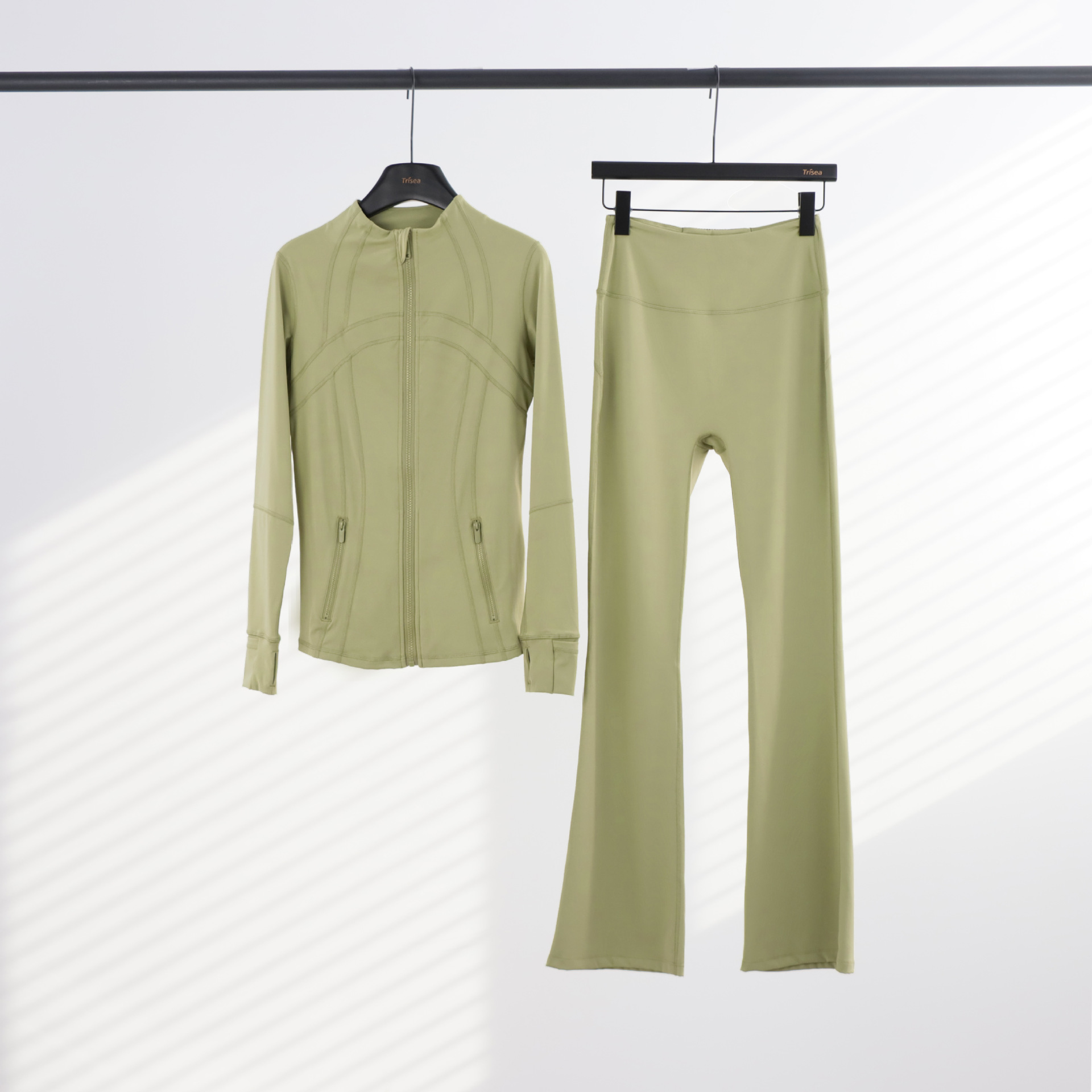 LULU chaqueta de cuello de喇叭 con cremallera, chaqueta de cuerpo, chaqueta de yoga elástica, mujer