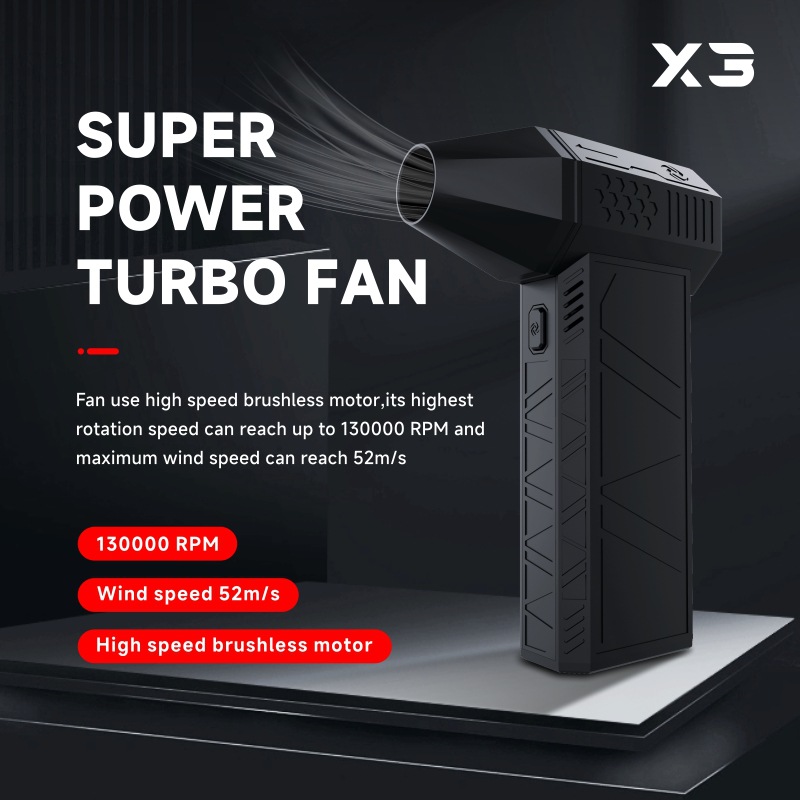 Violent Fan X3 Violent Blower 130,000 Rpm Turbo Powerful Snow Blower Handheld Portable Leaf Blower Dust Removal Fan