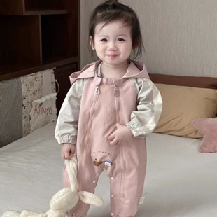 Baby Autumn Clothes Autumn Baby Jumpsuit Charge Clothes Long Sleeve fleece-lined Spring Autumn Winter Outfit Coat Climbing Clothes