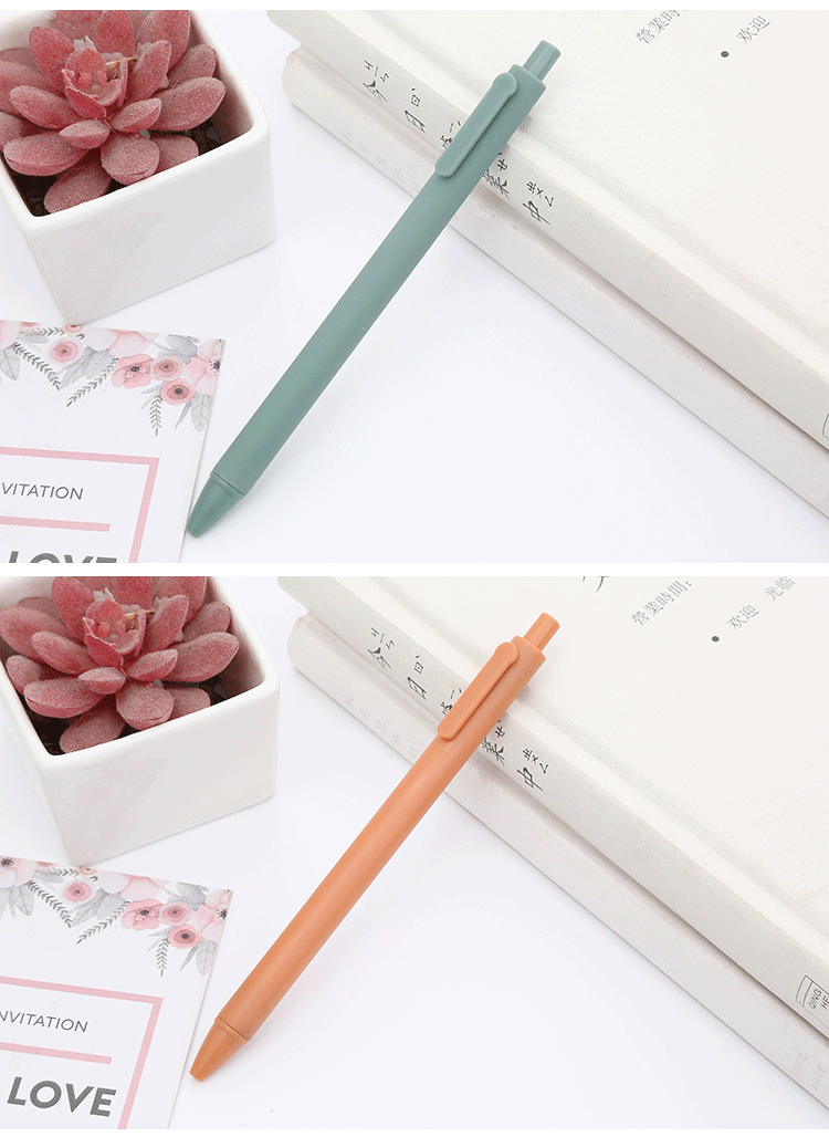 Macaron Morandi Retro Color Press Gel Pen Stationery Office Supplies 1 Piece display picture 5