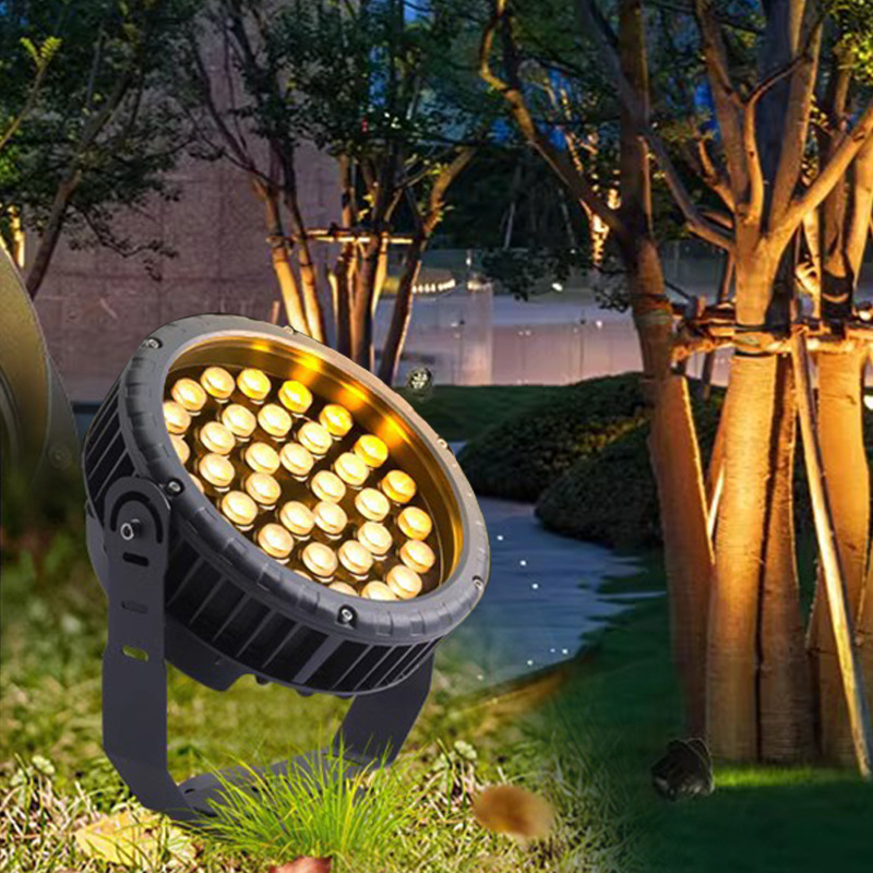 Iluminación de árboles Lámpara de paisaje Iluminación de proyección al aire libre Iluminación de agua Jardín Césped Lámpara de piso redonda Lámpara de árboles colorida