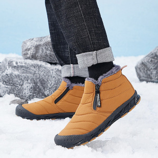 Winter plus size men's shoes Amazon popular fleece-lined thick snow boots northeast high-top warm short cotton-padded shoes wholesale