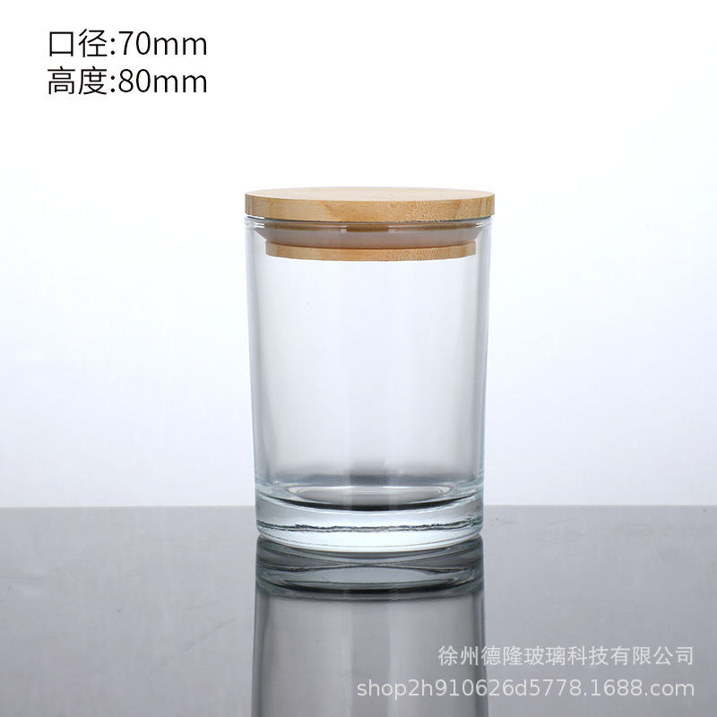 Vaso de vidrio transparente de alta gama taza de cera de incienso taza de incienso casero taza de alto nivel botella desnuda taza de vela gruesa