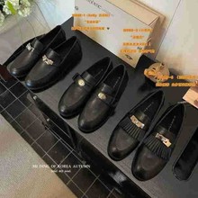 复古流苏锁扣加绒乐福鞋女2025冬季软底百搭一脚蹬英伦风小皮鞋潮