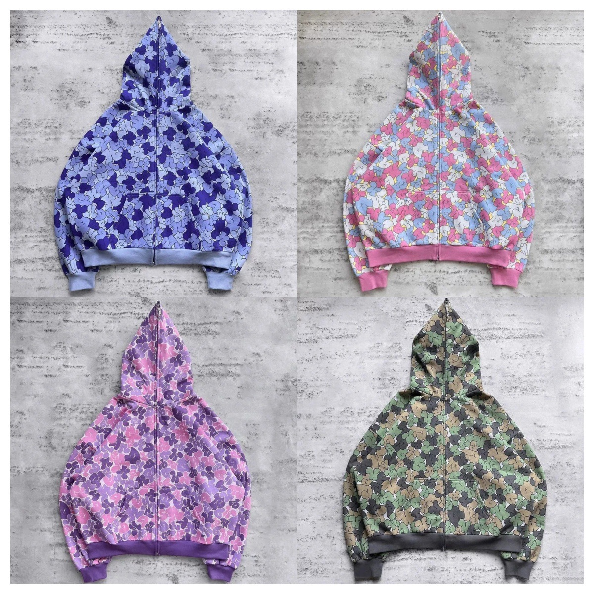 Cross-border spring and autumn new European and American Gengar Harajuku zip-up hoodie with 3D digital print, casual couple's hoodie