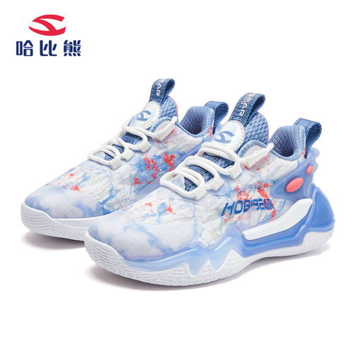 Hapi Bear Children's  Spring New Basketball Shoes, Breathable Fabric, for Middle Kids (Boys), Trendy Shoes, Drop Ship One Piece