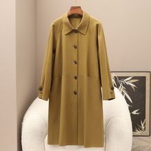 少量服饰2025年秋季女式新款长款单排扣上衣休闲显瘦百搭风衣外套