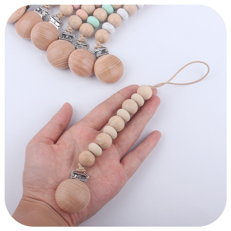 Nuevo bebé suministros mordedor chupete cadena bebé haya chupete clip chupete cadena Amazon Comercio exterior anti-gota cadena