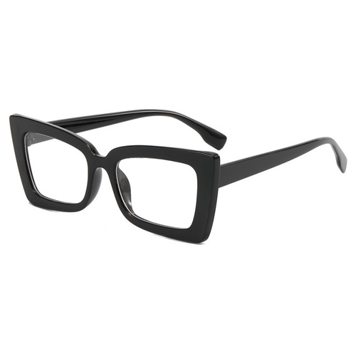 欧美猫眼时尚防蓝光平光镜跨境潮流造型眼镜框个性女大框平光眼镜