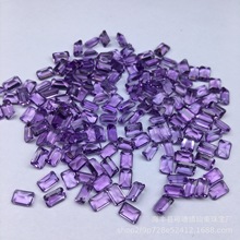 方形紫水晶戒面 4*6mm 倒角小八角 凈體 天然紫水晶裸石廠家批發