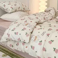 INS комплект из четырех предметов из мытого хлопка, утолщенная простыня, пододеяльник, студенческое общежитие, постельное белье для спальни, односпальная, двуспальная, тройная.