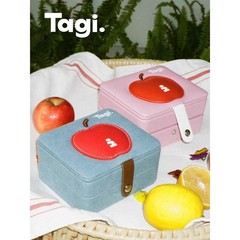 Tagi. Apple 圧縮ビスケット クリエイティブ ニッチ かわいい ジュエリーボックス ポータブル 二層 大容量 収納ボックス