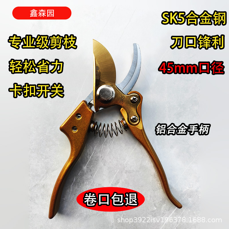 金色鑫森园剪树剪刀花剪园林艺术修枝采果专用剪刀sk5钢材
