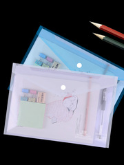 Interfaith manufacturer transparent file bag A4 office document bag PP archive bag waterproof snap-fastener exam bag storage bag