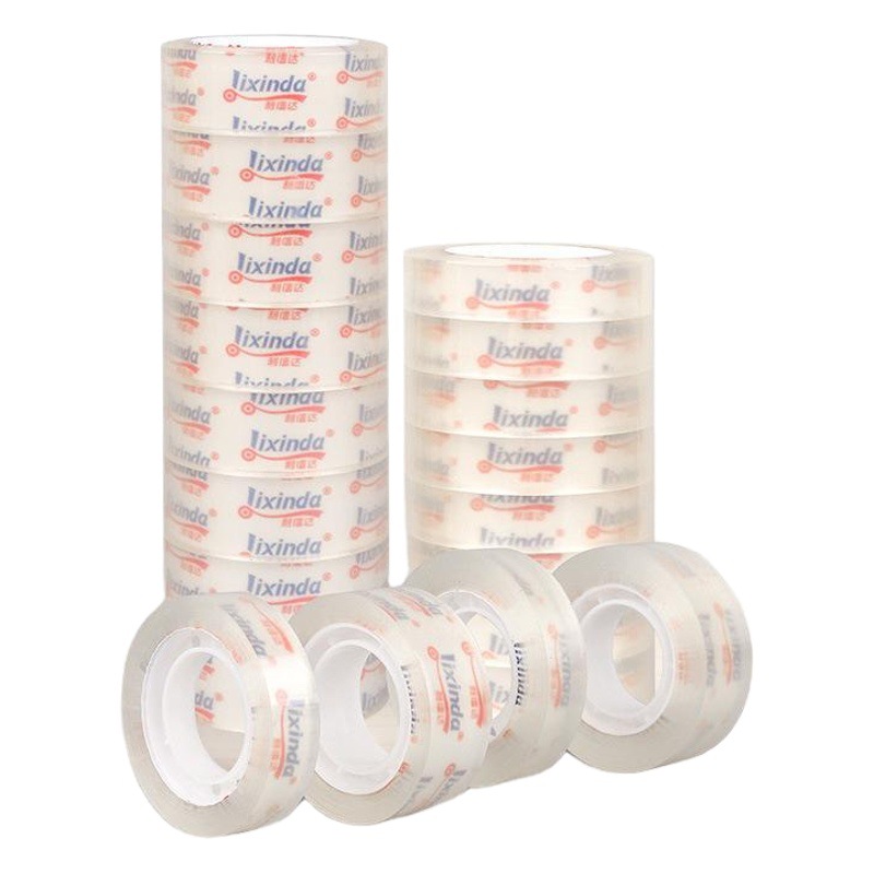 Cinta adhesiva transparente para papelería, tamaño pequeño de 1.2 cm, cinta para estudiantes fácil de rasgar a mano, cinta estrecha y resistente de 1.8 cm, venta al por mayor.