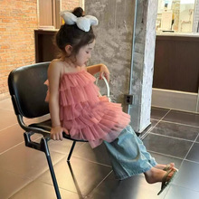 女童甜美蓬蓬网纱连衣裙夏季新款小女孩蛋糕裙子女宝宝公主吊带裙