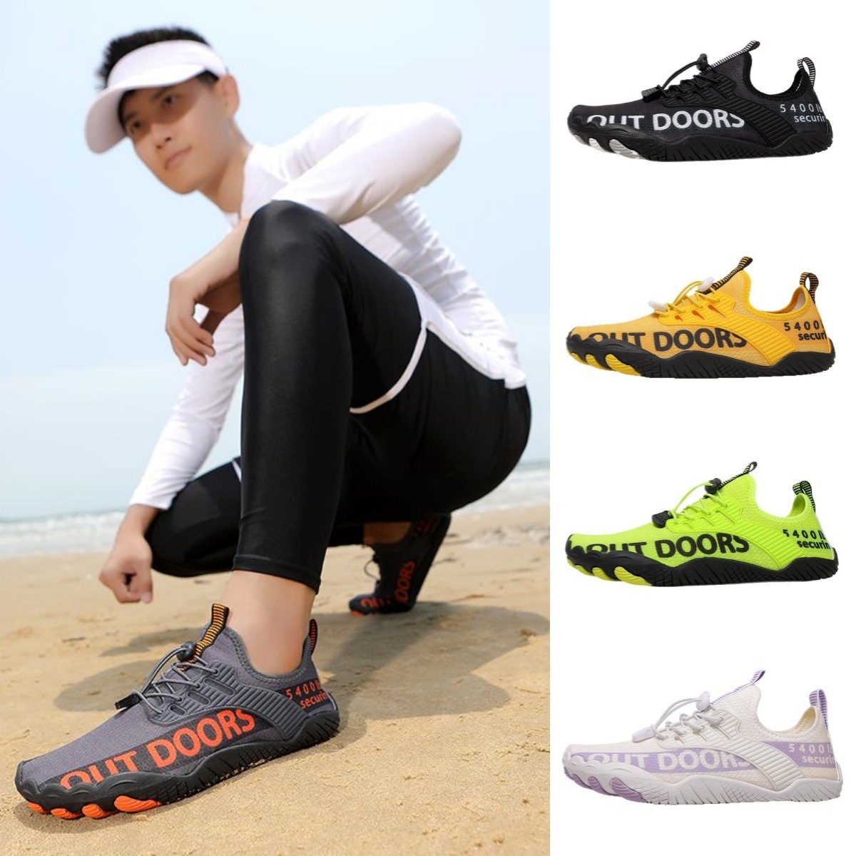Cross-Border Outdoor Five-Finger River Tracing Shoes for Men and Women, Wading Non-Slip Beach Barefoot Shoes, Surfing Shoes, Diving Shoes, Swimming Shoes