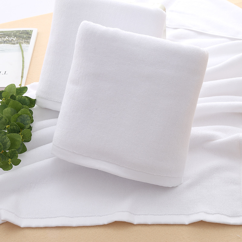 Toallas de baño para hotel, algodón puro, fabricante Gaoyang, venta al por mayor, 70*140, gruesas, aptas para masaje de pies y hoteles, se pueden personalizar con logotipo, toallas de baño blancas de algodón puro.