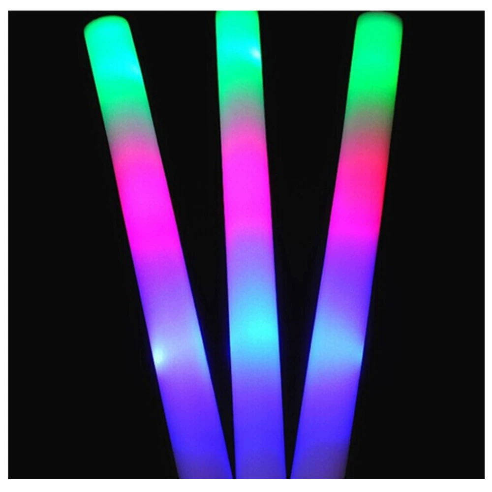 Wholesale light-up cheering sponge sticks rainbow LED light sticks flash foam sticks