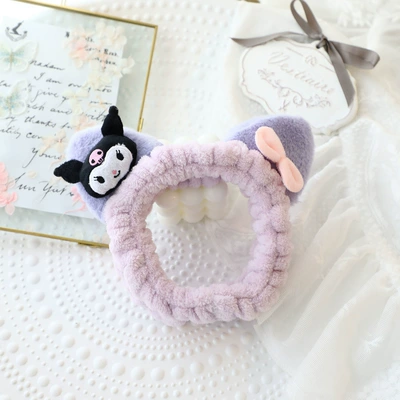 Cartoon Hairband for Women, Versatile Hair Electric car rear backrest - kuromi-general