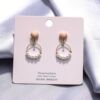 Silver needle, design earrings from pearl, silver 925 sample, Korean style, flowered, simple and elegant design, trend of season