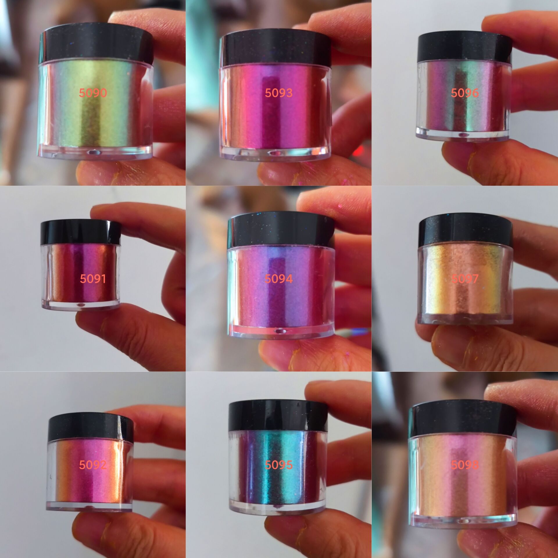 跨境批发云母变色龙珠光粉滴胶史莱姆水彩火漆蜡用变色龙粉5g