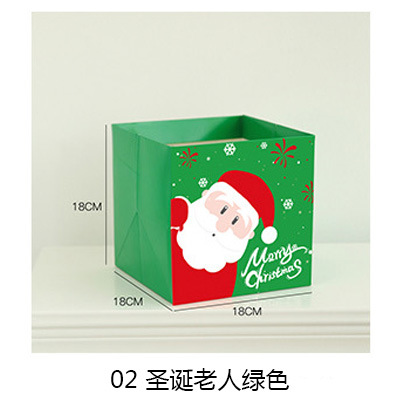 02 Papá Noel verde 5 / paquete; cartón blanco; 18 * 18 * 18cm 5 / paquete