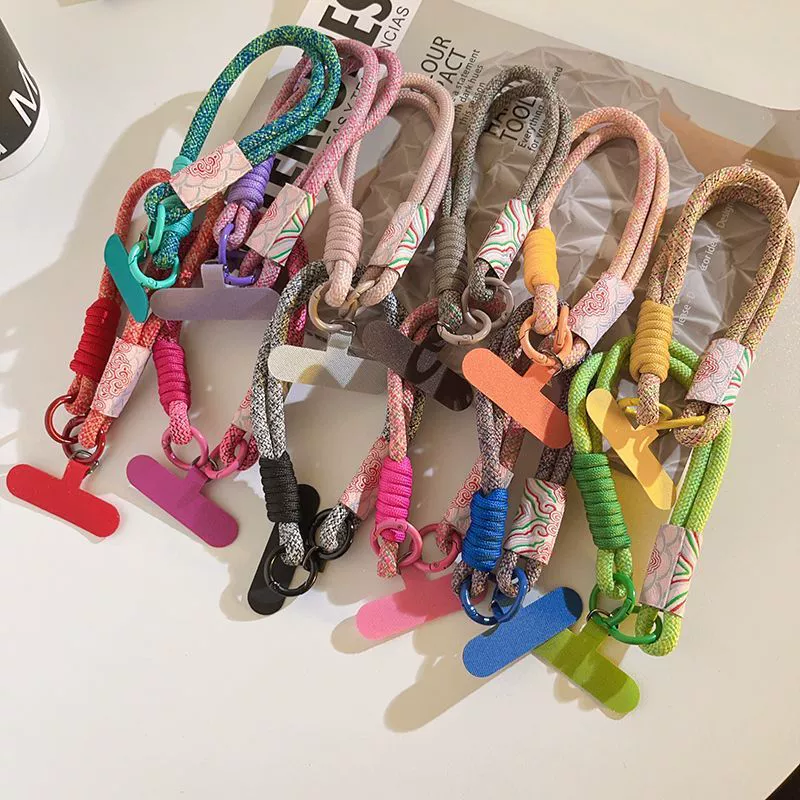 Применимый новый креативный мультипликационный чехол для мобильного телефона универсальная универсальная короткая веревка портативная цепочка прочная национальная ветряная защита от потери цвета веревка