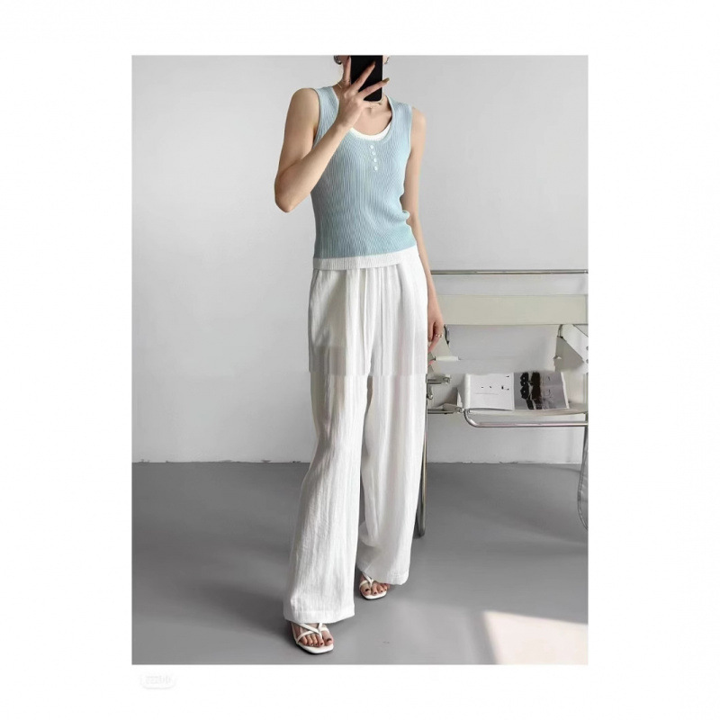 New 2025 Fake Double-Layer Color-Blocking Vest Korean Style Basic Versatile Age-Reducing Knitwear New 2025 Fake Double-Layer Color-Blocking Vest Korean Style Basic Versatile Age-Reducing Knitwear