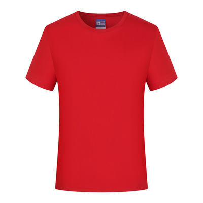 批发夏季新款纯棉圆领空白短袖企业班服团体服广告衫logo来图定制
