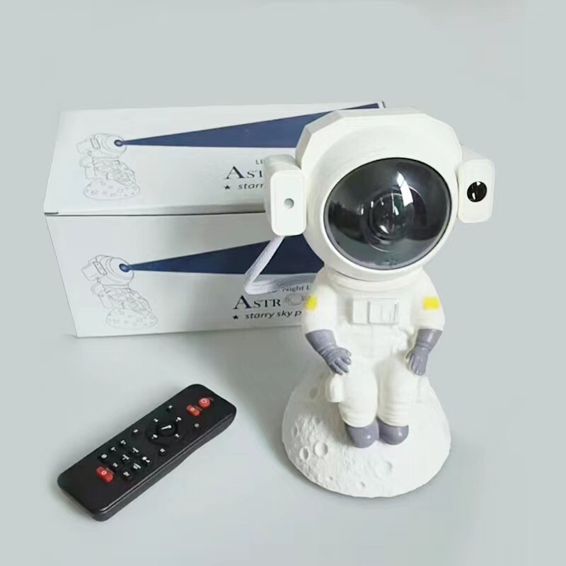座り姿勢の月面宇宙飛行士 Bluetooth音楽プロジェクションランプ 寝室用宇宙飛行士ナイトライト プロジェクション星空ランプ|undefined