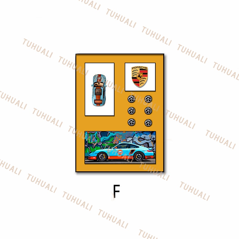 Coche pintura decorativa tridimensional pintura real de vapor sala de estar comedor colgante pintura dormitorio niños pasillo mural