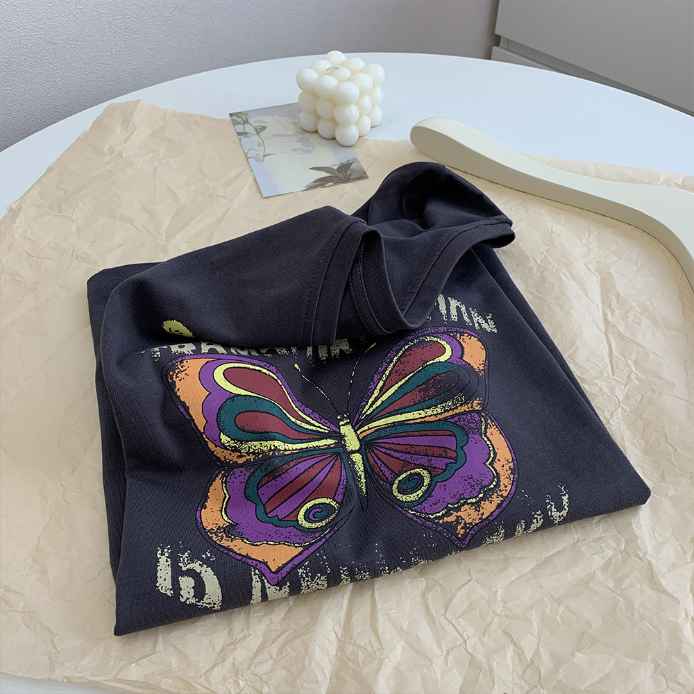 Butterfly Print T-Shirt Black