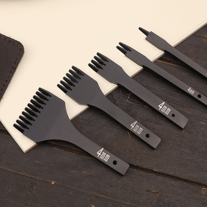 斜平斩 皮革手用打孔工具 diy打孔菱斩工具 黑色菱斩皮雕缝线工具