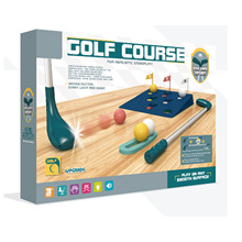 跨境儿童室内外运动斜台带伸缩球棒高尔夫球 双人互动体育玩具